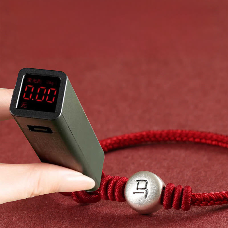 Bracciale intrecciato in corda rossa in argento sterling 999 Buddha Stones, Anno del Cavallo - image 15