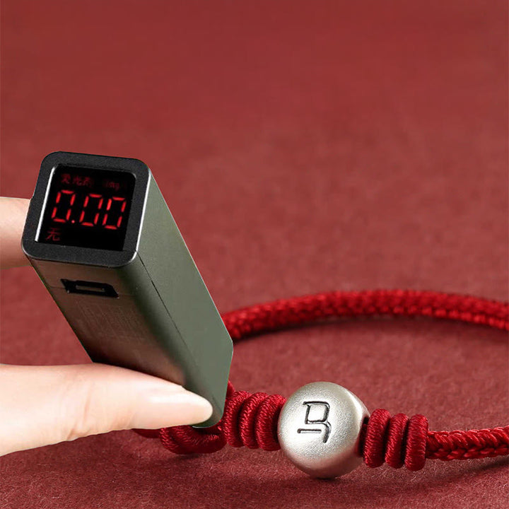 Bracciale intrecciato in corda rossa in argento sterling 999 Buddha Stones, Anno del Cavallo - image 15