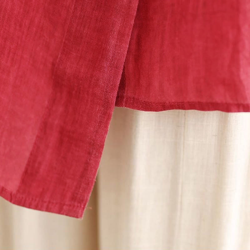 Camicia da donna in cotone a maniche lunghe con bottoni dal design irregolare Buddha Stones - image 18