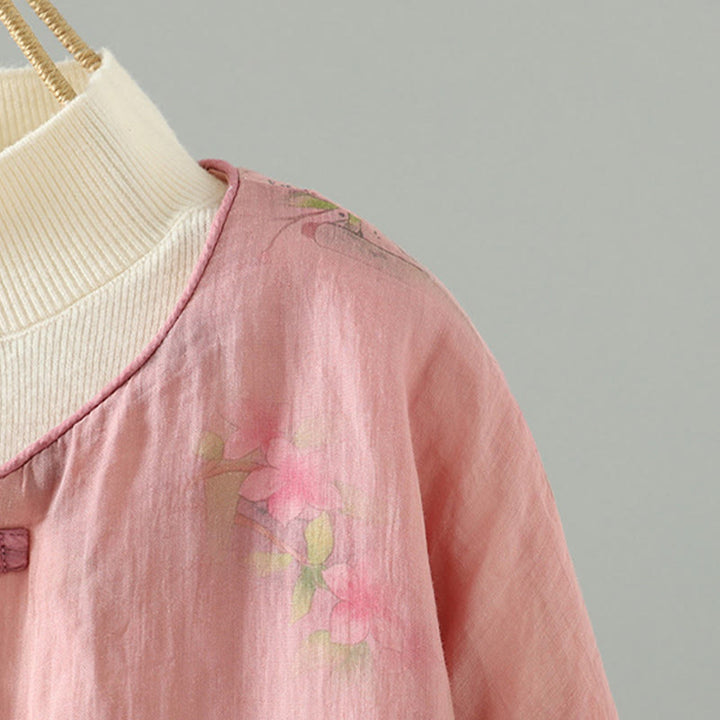 Giacca imbottita in cotone a maniche lunghe con tasche e stampa Buddha Stones da donna - image 5