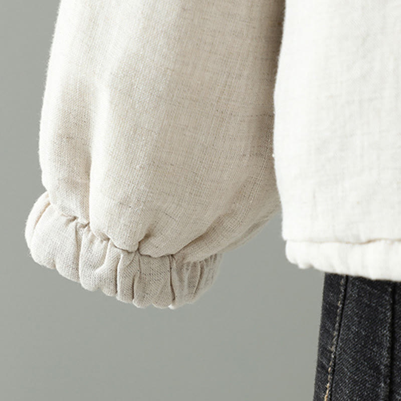 Giacca casual da donna in cotone a maniche lunghe con bottoni e tasche, Buddha Stones - image 6