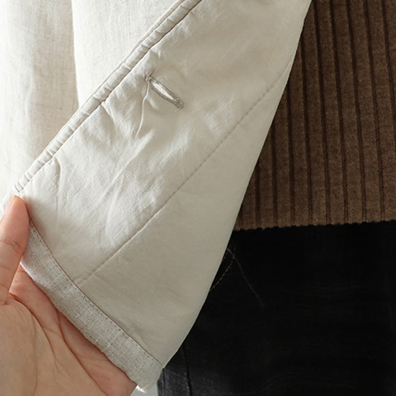 Giacca casual da donna in cotone a maniche lunghe con bottoni e tasche, Buddha Stones - image 5