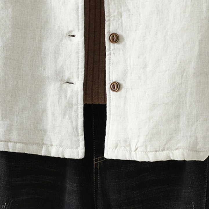 Giacca casual da donna in cotone a maniche lunghe con bottoni e tasche, Buddha Stones - image 9