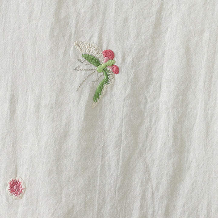 Giacca imbottita in cotone a maniche lunghe con ricamo floreale Buddha Stones da donna e tasche - image 10