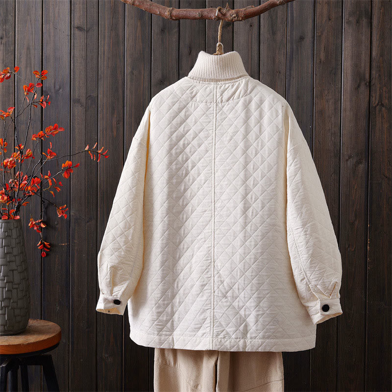 Giacca casual da donna in cotone a maniche lunghe con tasche, tinta Buddha Stones - image 3