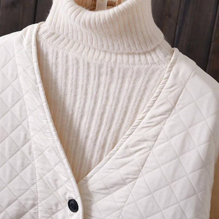 Giacca casual da donna in cotone a maniche lunghe con tasche, tinta Buddha Stones - image 4