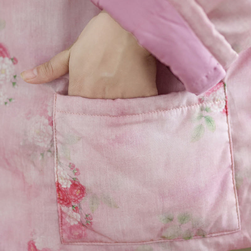 Giacca a maniche lunghe da donna con tasche e stampa di fiori Buddha Stones - image 8