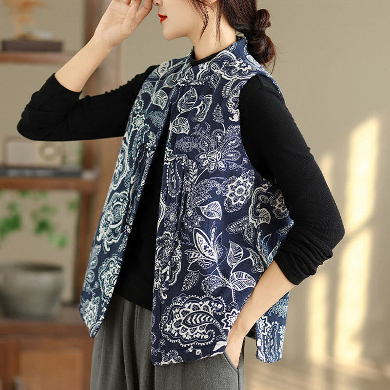 Gilet da donna in cotone senza maniche con tasche, motivo a rana Buddha Stones - image 3