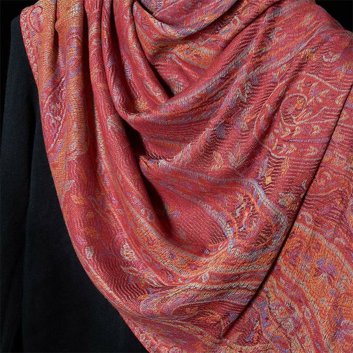 Buddha Stones, primavera, fiori di anacardi, foglie, viticci, motivo geometrico, nappa, sciarpa morbida, scialle - image 9