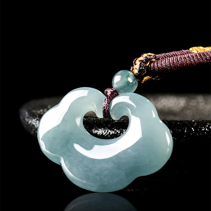 Collana con ciondolo a corda in giada Ruyi di buon auspicio e portafortuna Buddha Stones - image 9
