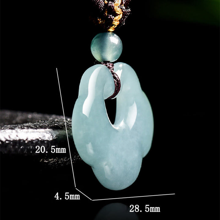Collana con ciondolo a corda in giada Ruyi di buon auspicio e portafortuna Buddha Stones - image 6