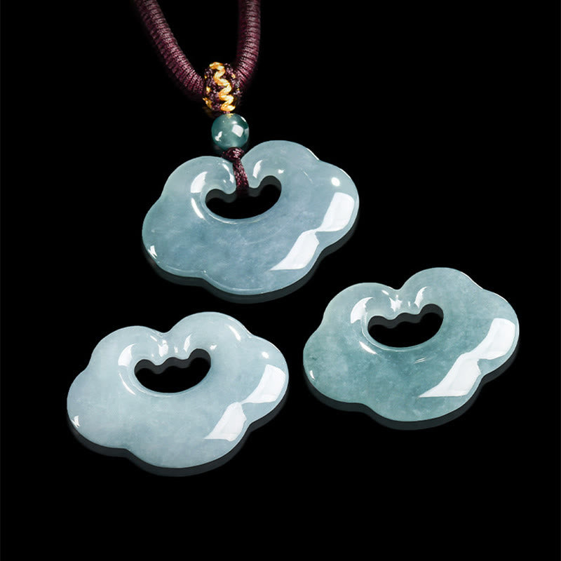 Collana con ciondolo a corda in giada Ruyi di buon auspicio e portafortuna Buddha Stones - image 7