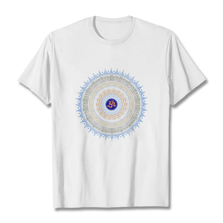 Maglietta con motivo Buddha Stones Mandala Flower OM - Bianco - 2XL - image 7