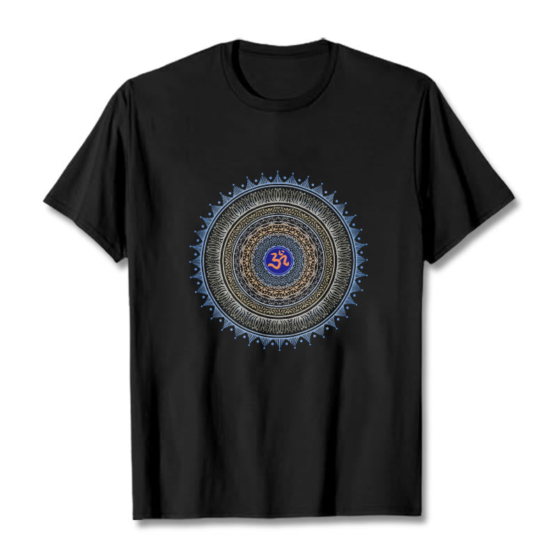 Maglietta con motivo Buddha Stones Mandala Flower OM - Nero - 2XL - image 0