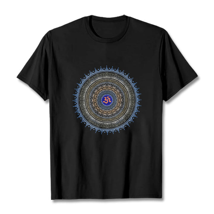 Maglietta con motivo Buddha Stones Mandala Flower OM - Nero - 2XL - image 0