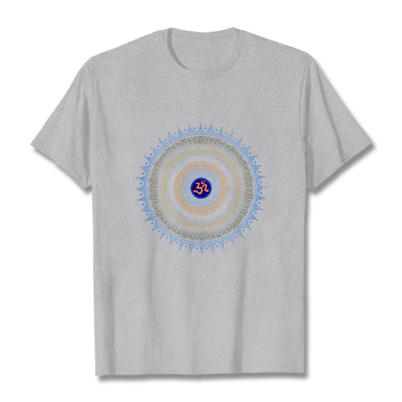 Maglietta con motivo Buddha Stones Mandala Flower OM - Grigio chiaro - 2XL - image 19