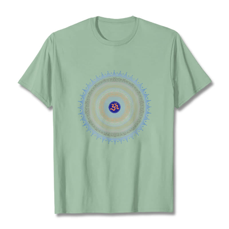 Maglietta con motivo Buddha Stones Mandala Flower OM - Verde pallido - 2XL - image 14
