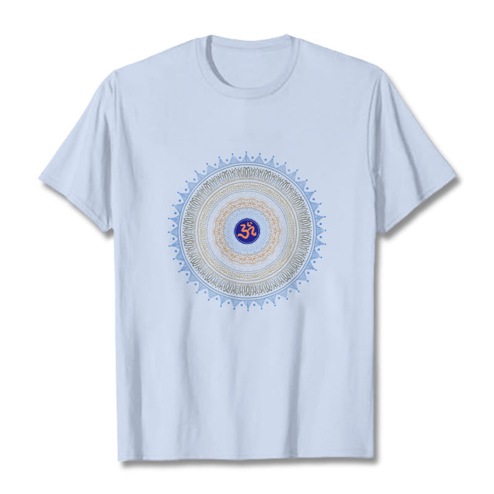 Maglietta con motivo Buddha Stones Mandala Flower OM - Ciano chiaro - 2XL - image 18