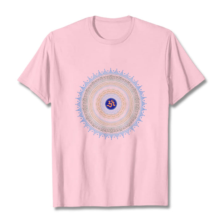 Maglietta con motivo Buddha Stones Mandala Flower OM - Rosa chiaro - 2XL - image 12
