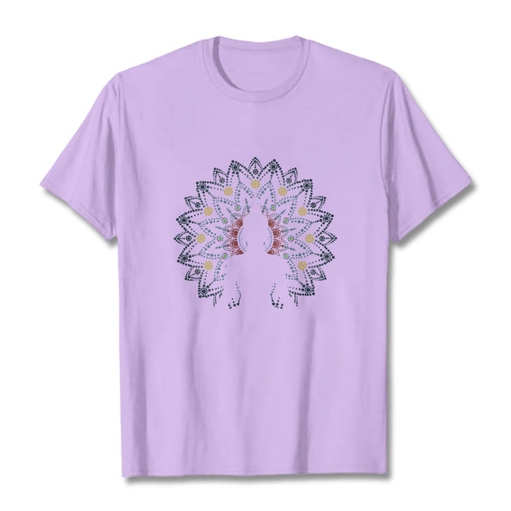 Maglietta con motivo Buddha Stones Mandala Flower Sereno Buddha seduto - Prugna - 2XL - image 16
