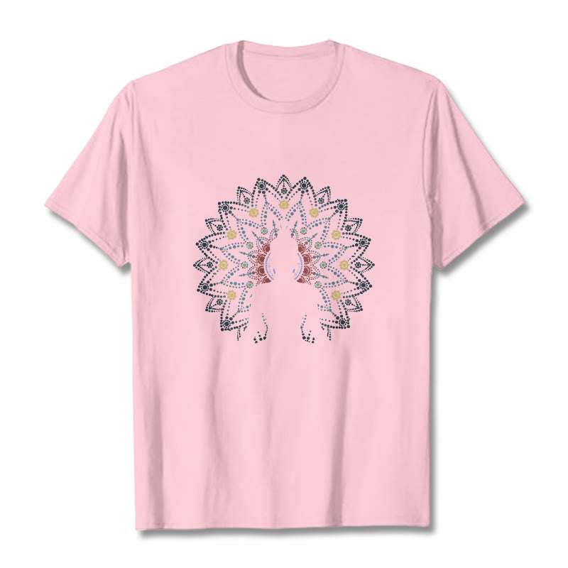 Maglietta con motivo Buddha Stones Mandala Flower Sereno Buddha seduto - Rosa chiaro - 2XL - image 14