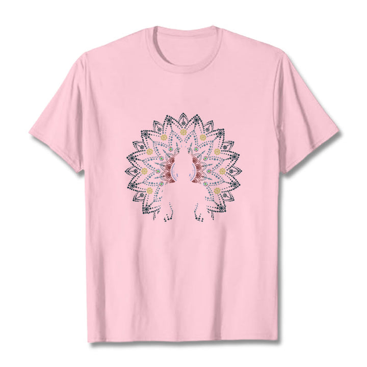 Maglietta con motivo Buddha Stones Mandala Flower Sereno Buddha seduto - Rosa chiaro - 2XL - image 14