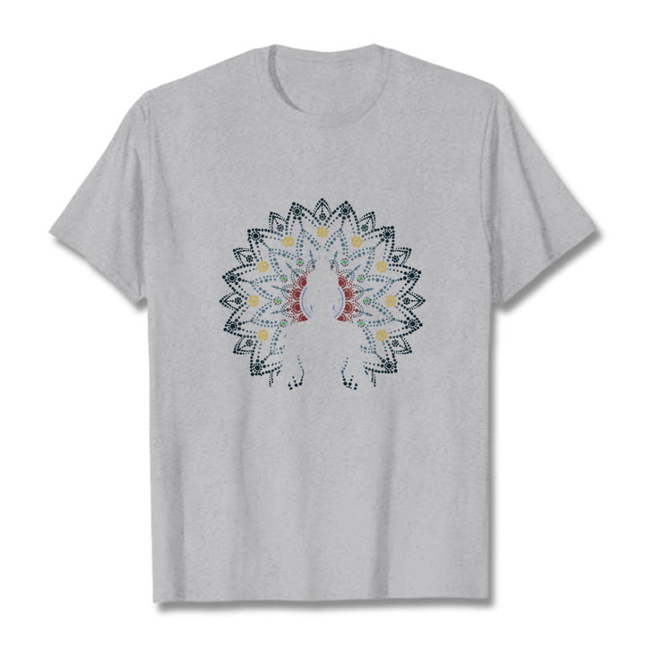 Maglietta con motivo Buddha Stones Mandala Flower Sereno Buddha seduto - Grigio chiaro - 2XL - image 19