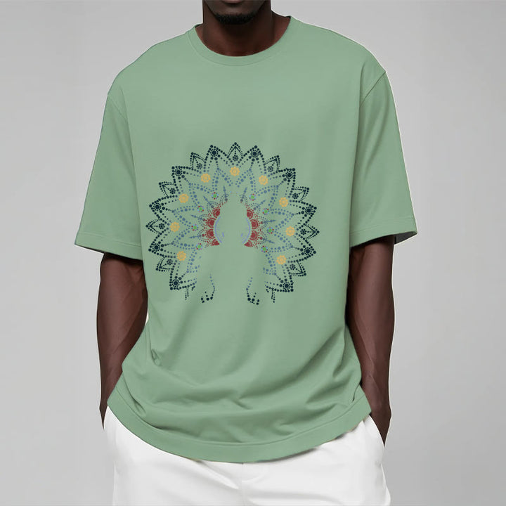 Maglietta con motivo Buddha Stones Mandala Flower Sereno Buddha seduto - image 5