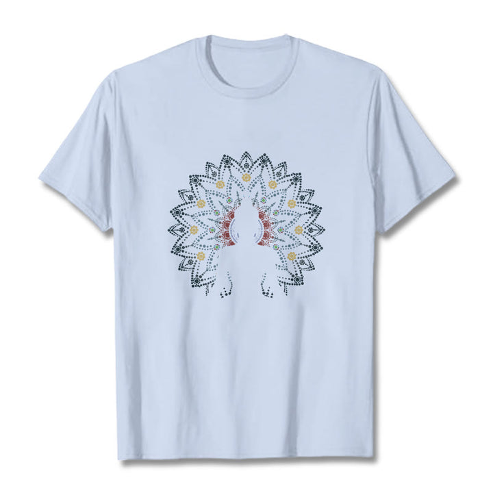 Maglietta con motivo Buddha Stones Mandala Flower Sereno Buddha seduto - Ciano chiaro - 2XL - image 18