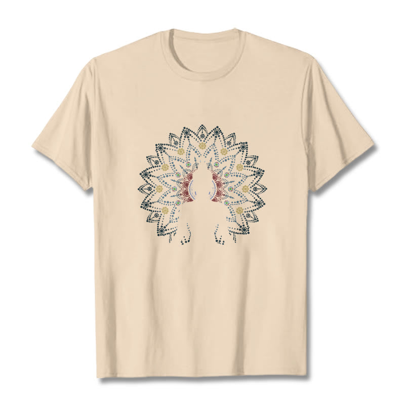 Maglietta con motivo Buddha Stones Mandala Flower Sereno Buddha seduto - Biscotto - 2XL - image 10