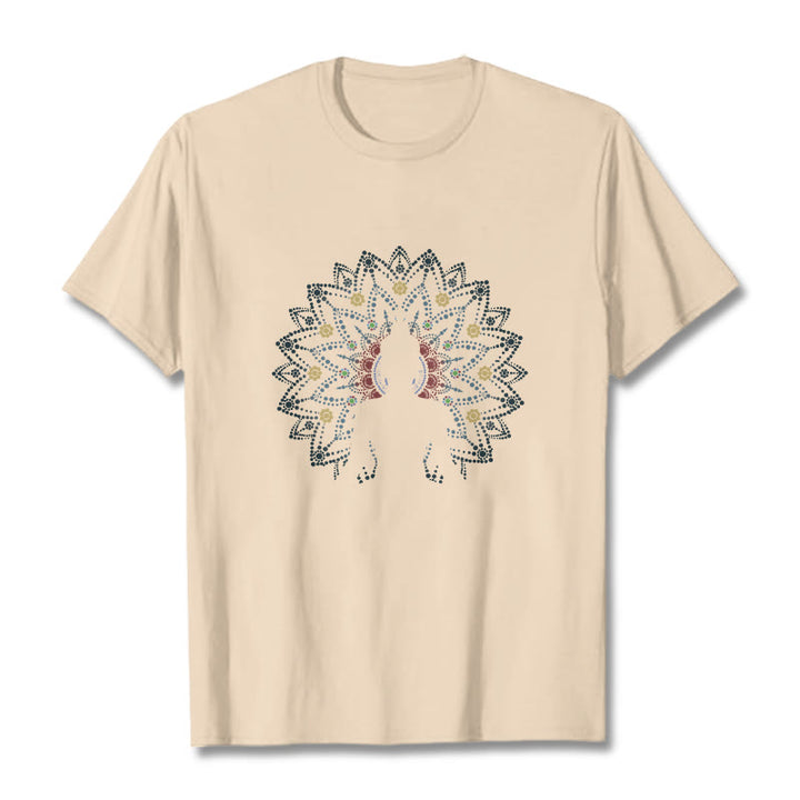 Maglietta con motivo Buddha Stones Mandala Flower Sereno Buddha seduto - Biscotto - 2XL - image 10