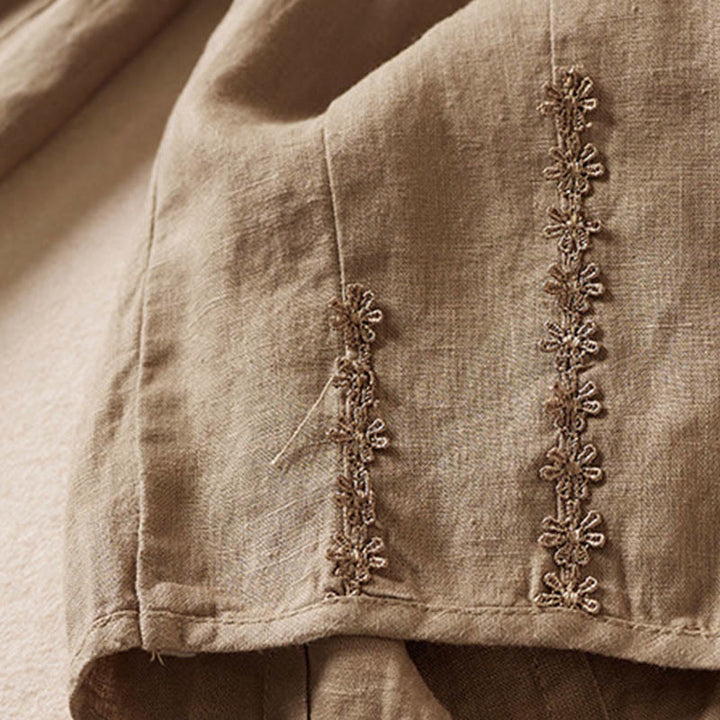 Pantaloni harem estivi con piccole decorazioni floreali e tasche, ispirati a Buddha Stones. - image 4
