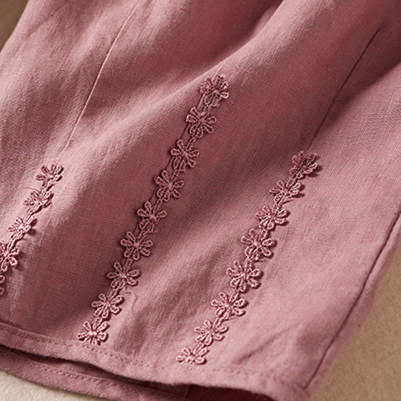 Pantaloni harem estivi con piccole decorazioni floreali e tasche, ispirati a Buddha Stones. - image 15