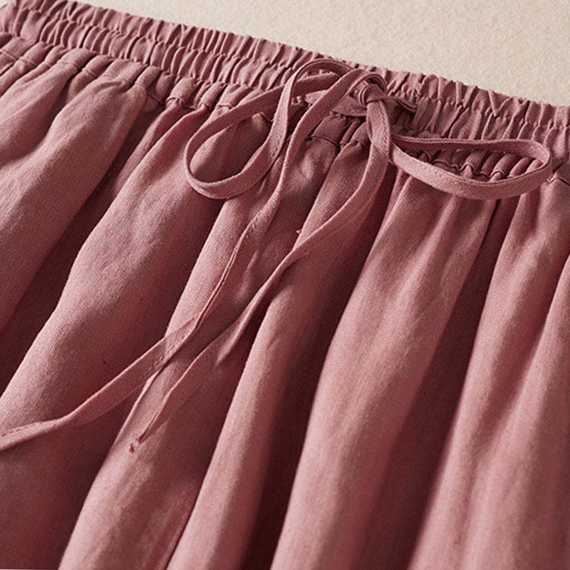 Pantaloni harem estivi con piccole decorazioni floreali e tasche, ispirati a Buddha Stones. - image 12