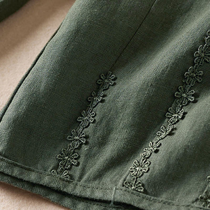 Pantaloni harem estivi con piccole decorazioni floreali e tasche, ispirati a Buddha Stones. - image 32