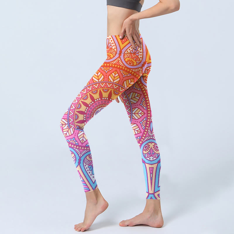 Leggings da palestra con motivo mandala colorato Buddha Stones , pantaloni da yoga da donna - image 2