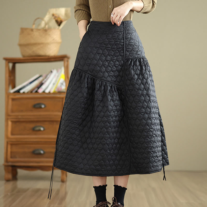Gonna dritta da donna in cotone con elastico in vita e tasche, motivo Buddha Stones - Nero - US12, UK/AU16, EU44 (2XL) - image 0