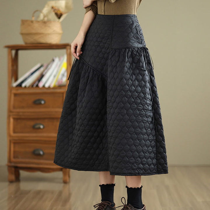 Gonna dritta da donna in cotone con elastico in vita e tasche, motivo Buddha Stones - image 1