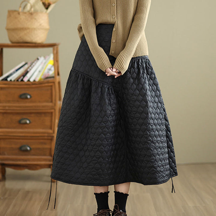 Gonna dritta da donna in cotone con elastico in vita e tasche, motivo Buddha Stones - image 5
