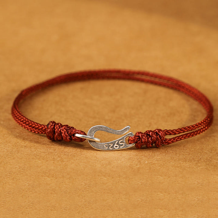 Braccialetto colorato con corda rossa e gancio in argento sterling 925 Buddha Stones - Mattoni refrattari - 20 centimetri - image 9