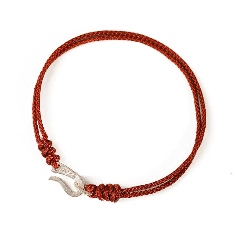 Braccialetto colorato con corda rossa e gancio in argento sterling 925 Buddha Stones - image 12