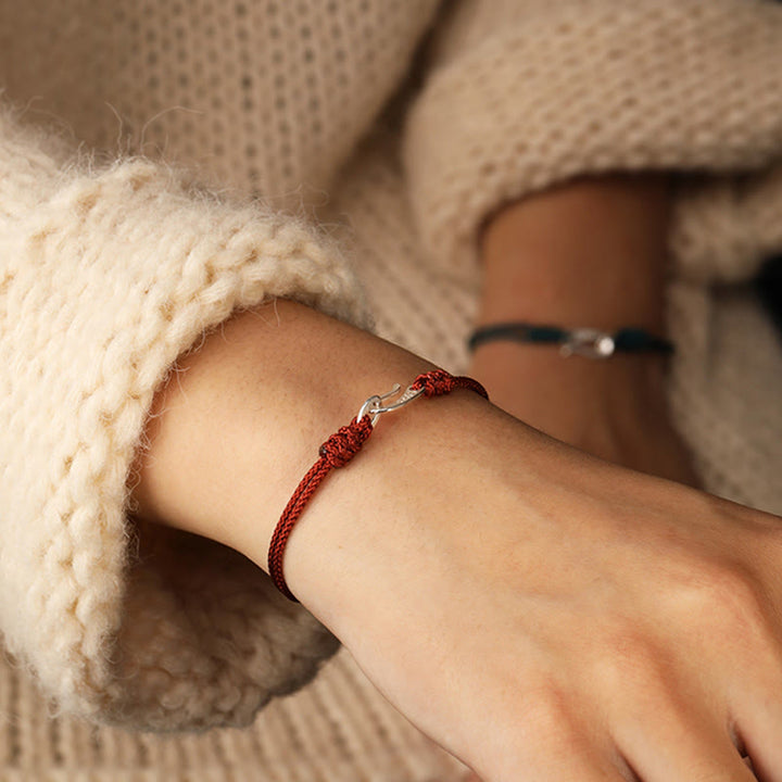 Braccialetto colorato con corda rossa e gancio in argento sterling 925 Buddha Stones - image 22