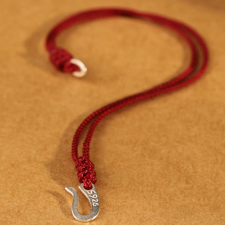 Braccialetto colorato con corda rossa e gancio in argento sterling 925 Buddha Stones - image 2