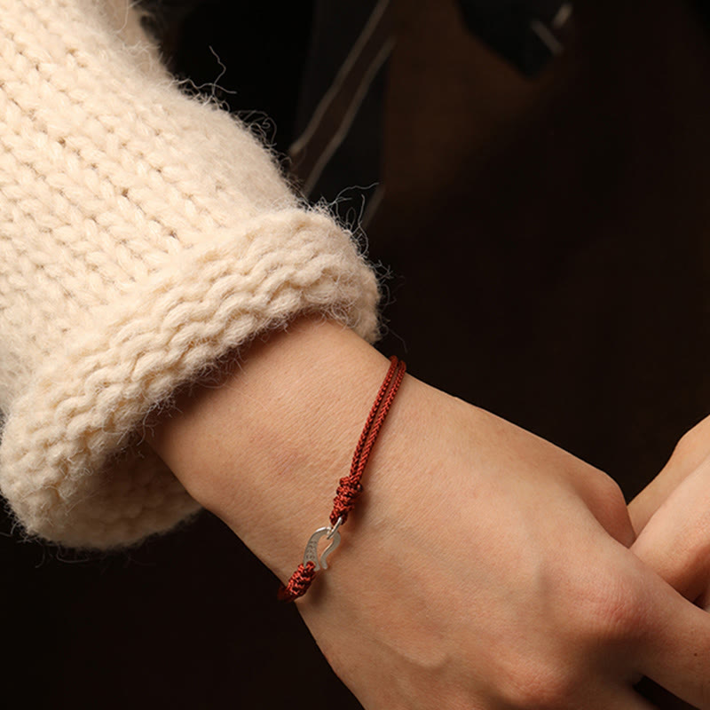 Braccialetto colorato con corda rossa e gancio in argento sterling 925 Buddha Stones - image 17