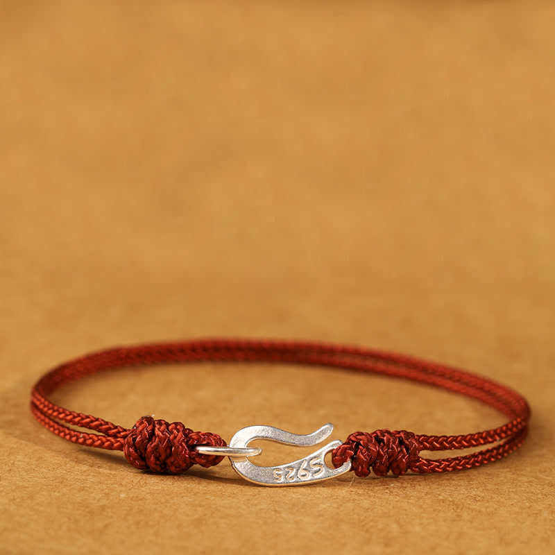Braccialetto colorato con corda rossa e gancio in argento sterling 925 Buddha Stones - image 11