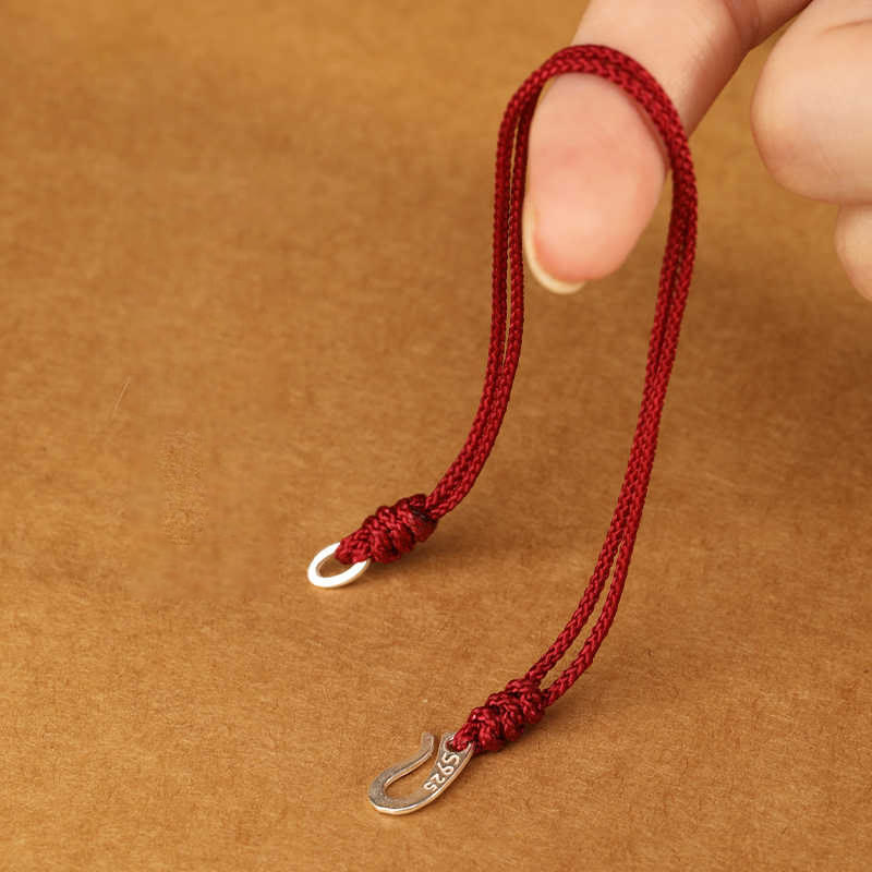Braccialetto colorato con corda rossa e gancio in argento sterling 925 Buddha Stones - image 4