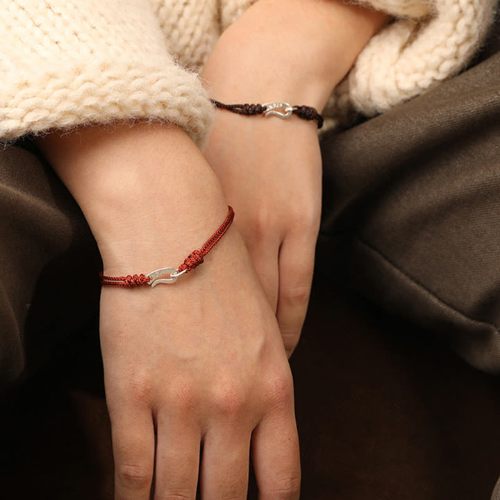 Braccialetto colorato con corda rossa e gancio in argento sterling 925 Buddha Stones - image 21