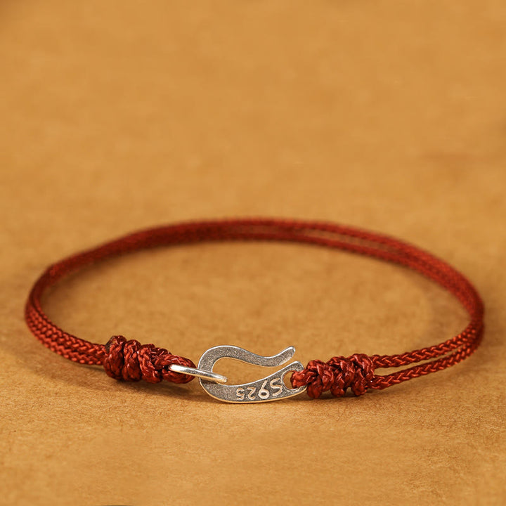 Braccialetto colorato con corda rossa e gancio in argento sterling 925 Buddha Stones - image 10