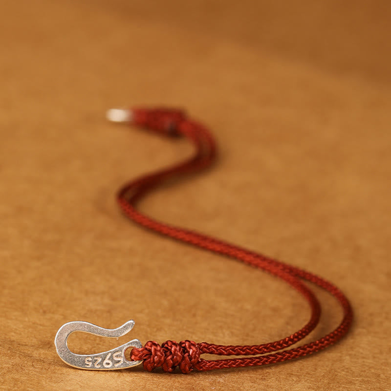 Braccialetto colorato con corda rossa e gancio in argento sterling 925 Buddha Stones - image 13