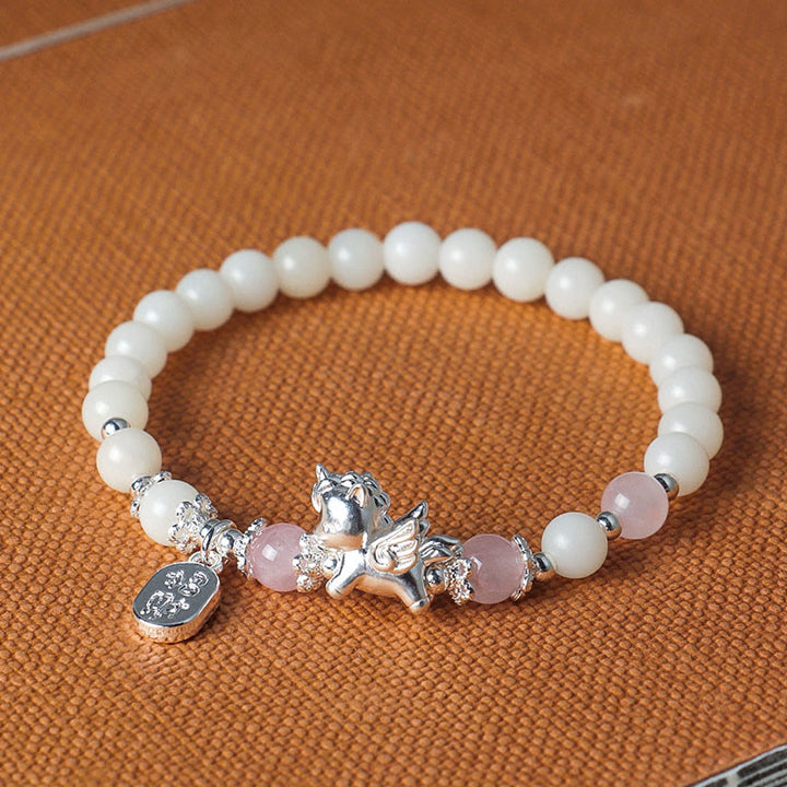 Bracciale Buddha Stones in argento sterling 999 con ossidiana nera naturale e seme di Bodhi, simbolo della forza dell'anno del cavallo - image 12